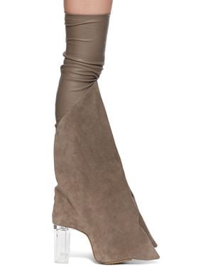 Rick Owens グレー Hollywood Taco Kiss ロングブーツ - ブラウン