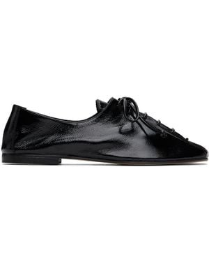 Hereu Plegada Crinkled Glossy Oxfords - Black