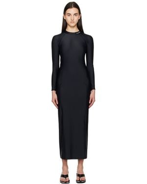 T By Alexander Wang Robe Longue De Style Maillot Dermoprotecteur Noire À Manches Longues