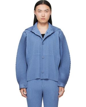Homme Plissé Issey Miyake Linen Like Jacket - Blue
