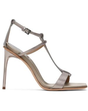 Max Mara Metallic Nappa Leather Sandals - Brown