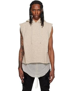 Rick Owens Off- Tower Sl Hoodie - Natural