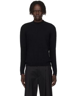 Ernest W. Baker Mock Neck Cable-Knit Jumper - Black