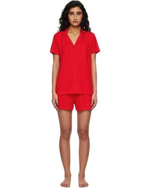 Skims Ensemble De Chemise À Manches Courtes Et Short De Pyjama Rouge