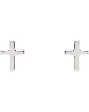 Stolen Girlfriends Club Tiny Stolen Cross Earrings - Black