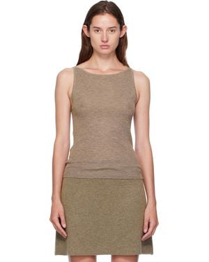 Lisa Yang Taupe Lynette Tank Top - Multicolour