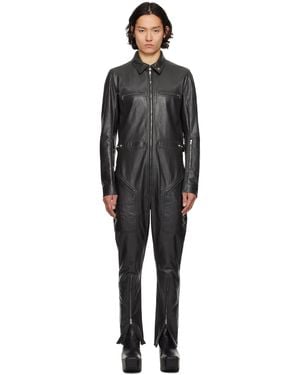 メンズ Rick Owens レザー Gary ジャンプスーツ ブラック | Lyst