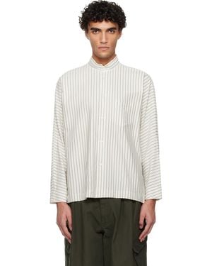Homme Plissé Issey Miyake Stripe Jersey Shirt - White