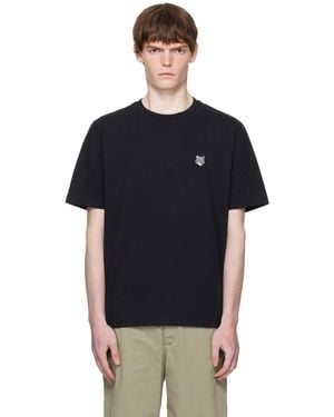 Maison Kitsuné T-Shirt Surdimensionné Noir À Écusson À Logo Bold Fox Head