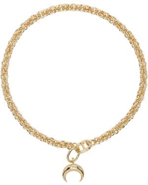 Marine Serre Moon Braided Chain Necklace - Metallic