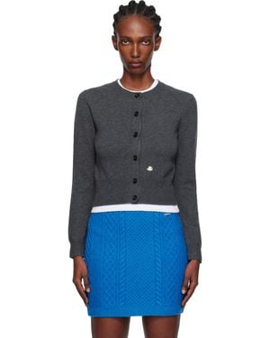 JW Anderson Contrast Embroidery Cardigan - Black