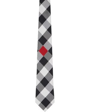 Comme des Garçons Silk Geometric Pattern Tie - Black