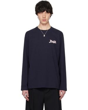 JW Anderson ネイビー Jwa バックプリント 長袖Tシャツ - ブルー
