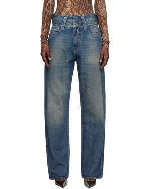 MM6 by Maison Martin Margiela ブルー Slub ファイブポケット ジーンズ