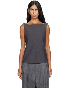 LE17SEPTEMBRE Draped Back-Scoop Sleeveless Top - Blue