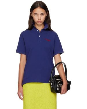 Acne Studios Embroidered-Logo Polo - Blue