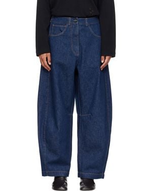 Cordera Curved Baggy Jeans - Blue