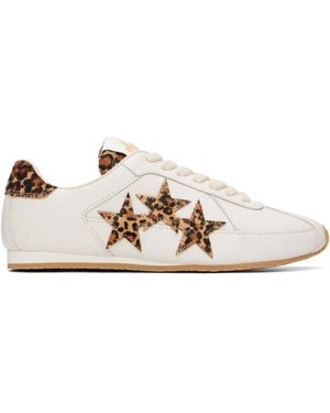 Amiri Off- Leopard Pacific Flat Sneakers - White