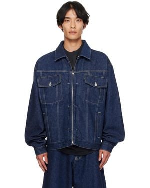 Vetements ネイビー Hip-Hop デニムジャケット - ブルー