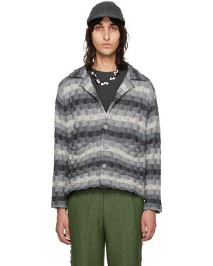 isaboulder towel twin pocket jacket青/グレー isaboulder towel twin pocket jacket青/グレー