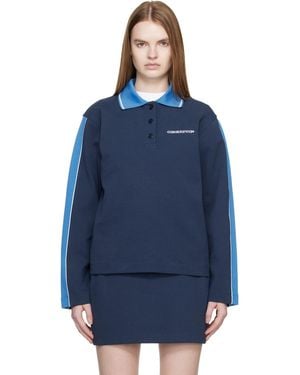 CASABLANCA Punto Polo Collared Sweatshirt - Blue