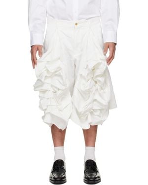 Comme des Garçons Polyester Heavy Kersey Shorts - White