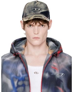 DIESEL Casquette De Baseball Bleue En Denim À Effet Délavé
