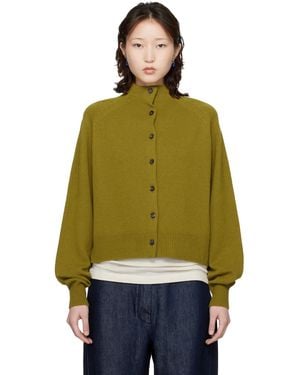 Cordera Cardigan Perkins Vert En Laine Mérinos