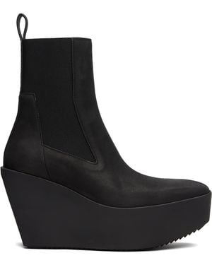 Rick Owens Concordians Sliver Platform Beatle Chelsea Boots - Black