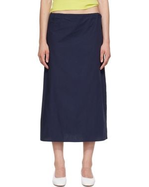 Brooke Callahan Column Maxi Skirt - Blue