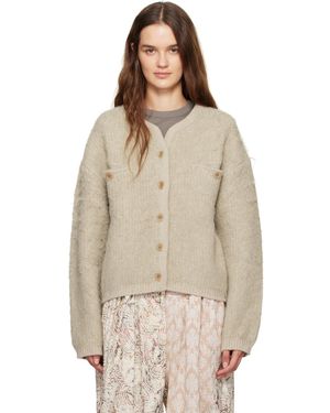 OPEN YY Cardigan En Tricot À Poils Longs - Neutre