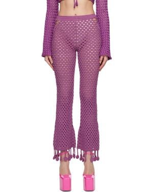 Moschino Crocheted Casual Pants - Purple
