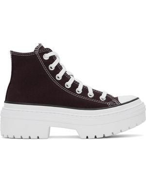 Converse Burgundy Chuck Taylor All Star Lugged Heel Platform Trainers - Black