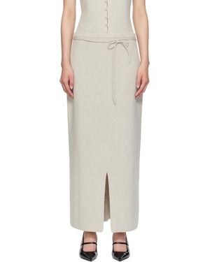 LE17SEPTEMBRE String Straight Knit Maxi Skirt - Black