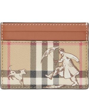 Burberry Porte-Carte Mates Brun Et À Carreaux - Neutre