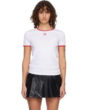 Marine Serre Moon Logo Bicolour Baby Fit T-Shirt - White