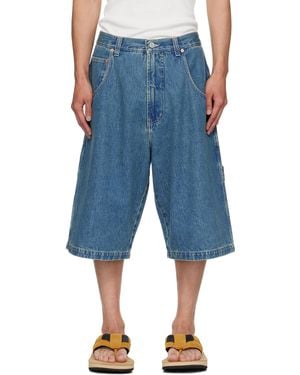 Vetements Hip-Hop Denim Shorts - Blue
