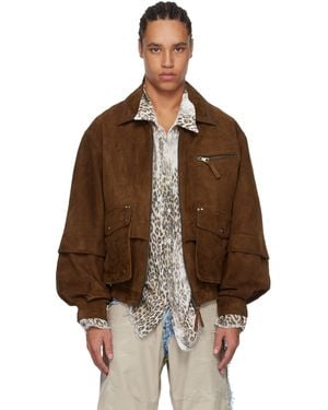 ANDERSSON BELL Mikoos Suede Bomber Jacket - Brown