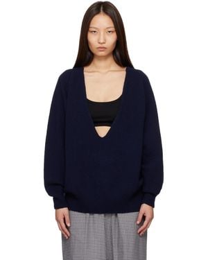 Baserange Soar V-Neck Sweater - Blue