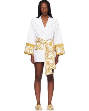 Versace 'I Heart Baroque' Short Bathrobe - Black