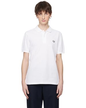 Fred Perry F Perry ホワイト ロゴ刺繍 ポロシャツ