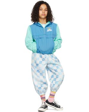 Luckytry キッズ｜ブルー＆グリーン ウインドブレーカー フーディ