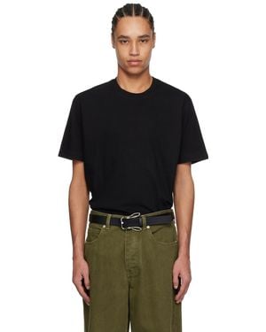 Bottega Veneta ブラック コットンジャージ Tシャツ