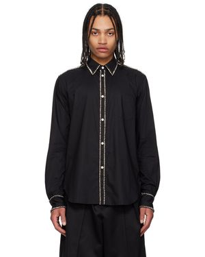 TAKAHIROMIYASHITA TheSoloist. Regular Collar Broad Studs Shirt - Black