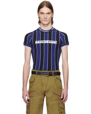 Martine Rose Logo Tight T-Shirt - Blue