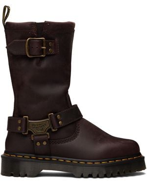 Dr. Martens Anistone Hi Leather Biker Boots - Brown