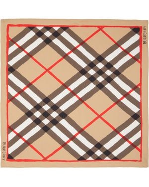 Burberry Watercolour Check Silk Scarf - Grey