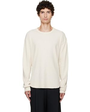 Les Tien Off- Thermal Baseball Hem T-Shirt - White