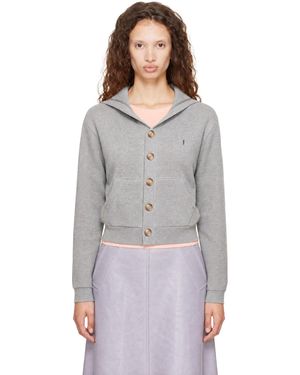 Abra Button Sailor Collar Cardigan - Grey