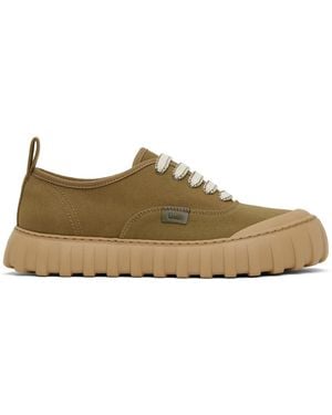 Ami Paris Khaki Cotton Low Top Tempo Canvas Trainers - Black